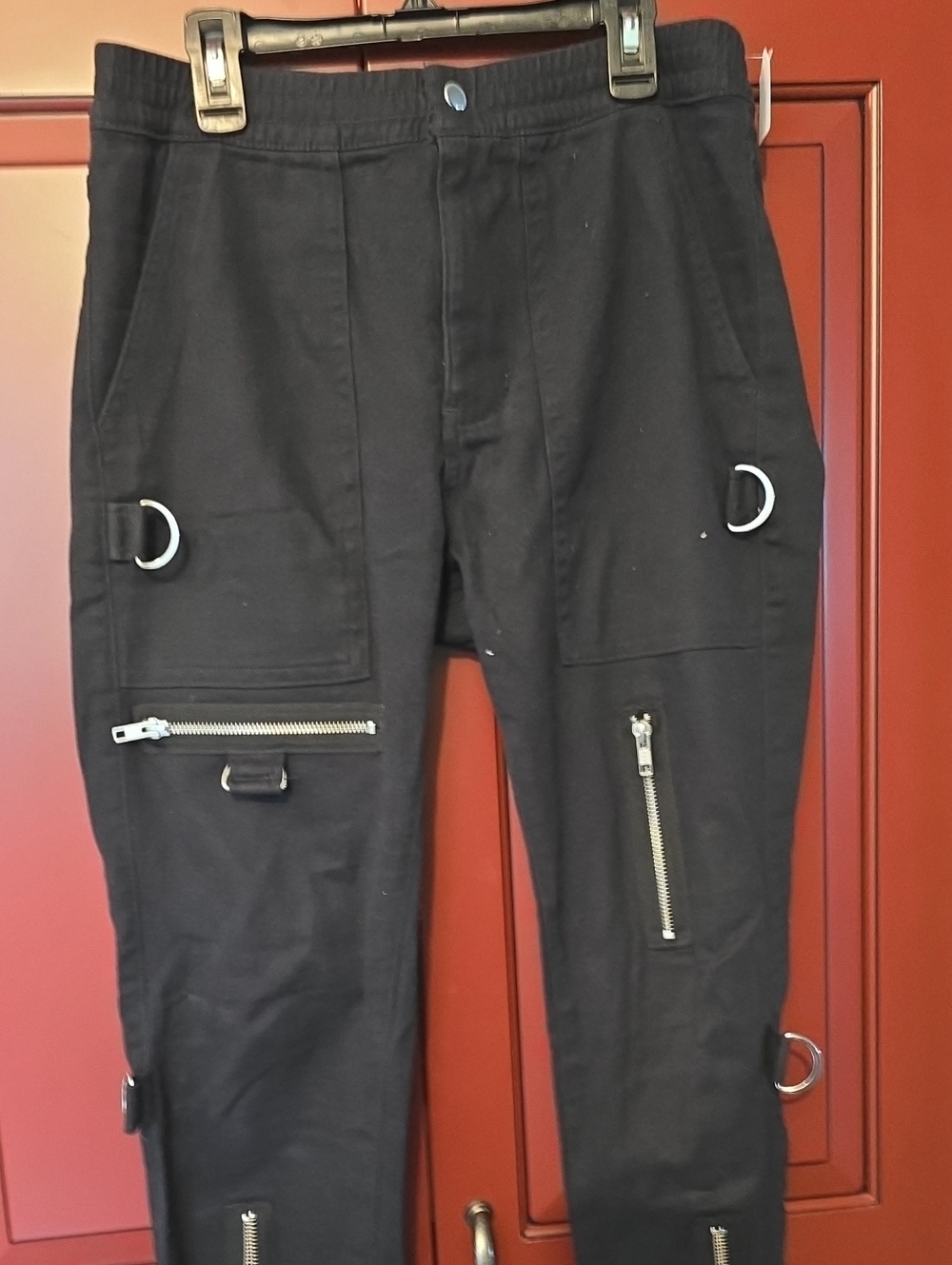 Urban Outfitters Black Utility Jogger Pants with Zipper Details